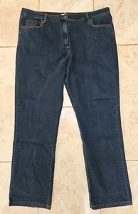 M&Co Ladies Size 20 R Indigo Blue Straight Leg Jeans Curve Fashion Stretch Plus - Picture 1 of 9
