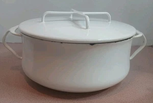 Cazuela de colección MCM Dansk esmalte blanco estilo Koben horno holandés de 3 cuartos - Imagen 1 de 10