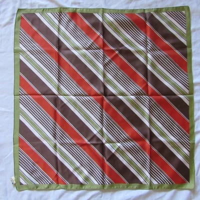 Bufanda a rayas verde marrón naranja Italia vintage años 70 Ladybug Stores Hecha en Italia Foto 1 de 3