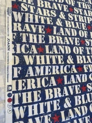 God Bless America Red White Blue Snuggle Flannel Fabric USA 1/2 Yard 44” W - Image 1 of 4