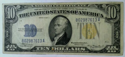 $10 1934 A NORTH AFRICA Emergency Issue Silver Certificate B02987613A - Image 1 of 4