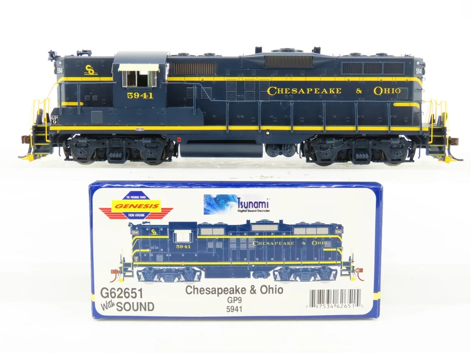 HO Athearn Genesis G62651 C&O Chesapeake & Ohio GP9 Diesel #5941 w/ DCC & Sound - Image 1 of 4