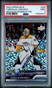 2023-24 Upper Deck Yaroslav Askarov Young Guns Speckled Rainbow Foil PSA 9 #204 - Picture 1 of 3