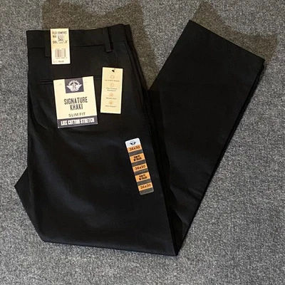 Pantalones Dockers Signature Caqui Calce Ajustado Lux Algodón Elastizado Negros 36x30 Nuevos con Etiquetas NUEVOS Foto 1 de 4