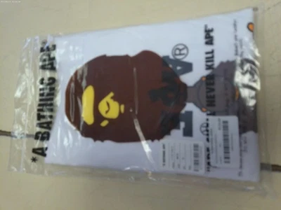 Camisa A Bathing Ape Hombres XL Camiseta Blanca Ape Shall Never Kill Ape NUEVA Foto 1 de 4