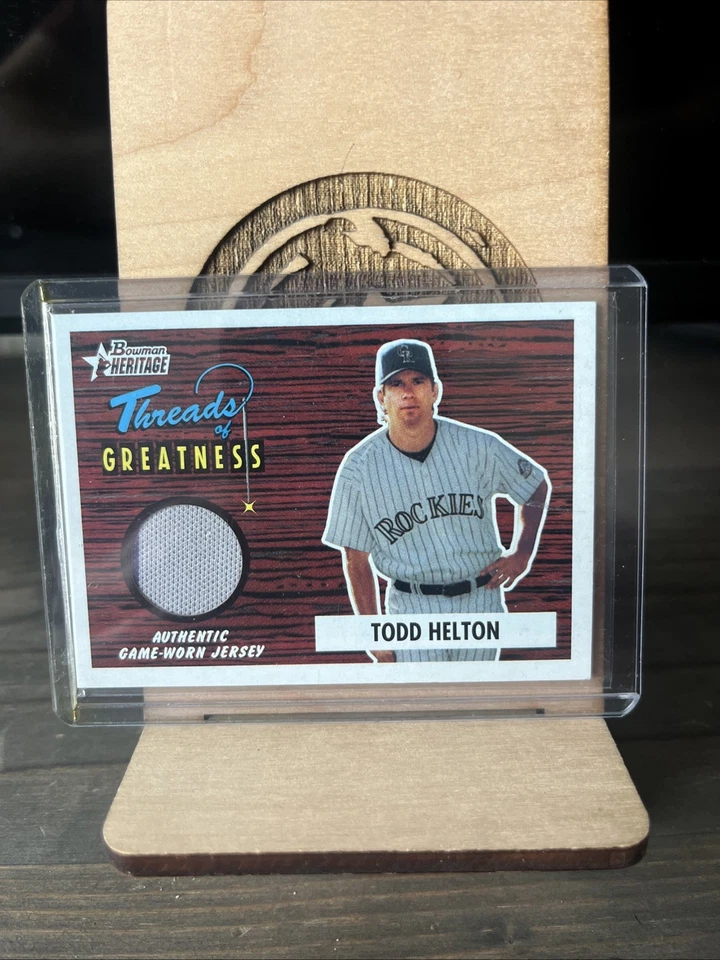 2004 Bowman Heritage Threads of Greatness Todd Helton #TG-TH Colorado Rockies - Image 1 of 2
