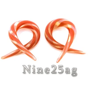 6G RIBBON SWIRL PYREX GLASS TWISTS PLUGS PLUG SPIRALS - Picture 1 of 2