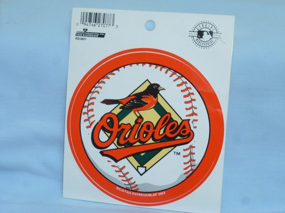 BALTIMORE ORIOLES  Die-Cut 4.5 inch diameter ROUND VINYL DECAL  by Rico  NEW!  w - Image 1 of 1
