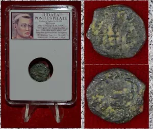 Moneda Antigua Judea PONCIO PILATO Bronce Prutah Grano Orejas Simpulum 29-30AD - Imagen 1 de 4