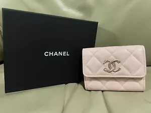 Chanel 23S Pink Caviar O-Coin Classic Card Case Holder / Wallet NEW Authentic CC - Picture 1 of 5