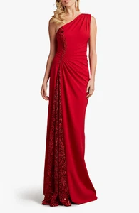 Tadashi Shoji One-Shoulder Perlenstickerei Red Gow, Größe 12 - Bild 1 von 4