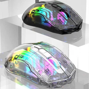 Gaming Mouse 2.4G Wireless BT Wired USB Transparent 3 Mode 5 Adjustable DPI GFL - Picture 1 of 30