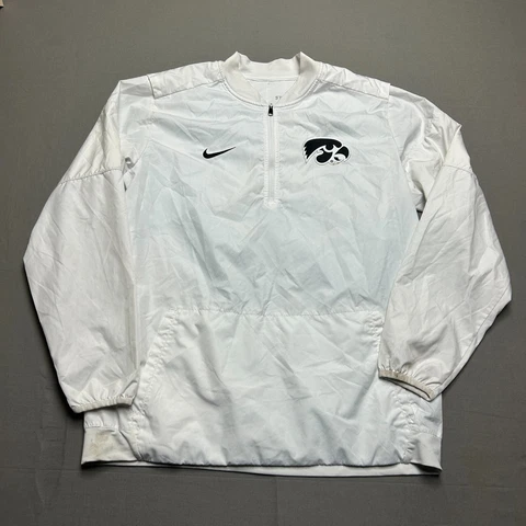 Iowa Hawkeyes Jacket Mens Large White Nike Lightweight Windbreaker Storm-Fit Cover