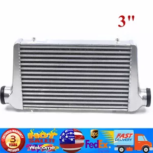 Universal 25"x12"x3" FMIC Aluminum Turbo Intercooler 3inch Inlet & Outlet NEW - Foto 1 di 9