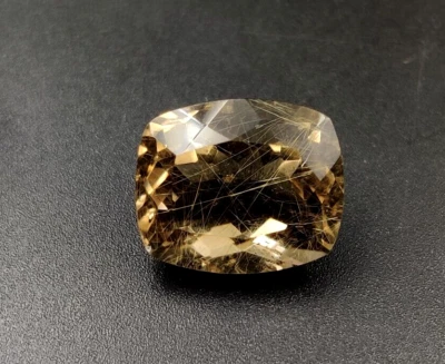 14.5 Ct Rutilated Quartz Loose Gemstone 16x13.5mm Cushion Faceted Cut W07 - Image 1 of 4