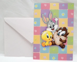 Ambassador Looney Tunes - Bugs Tweety Baby Shower New Baby Greeting Card - Picture 1 of 4