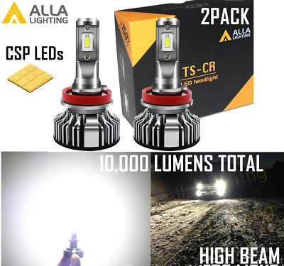 Faro Allá Lighting H9 bombilla de haz de alto brillo súper blanco corto delgado 2x Foto 1 de 4