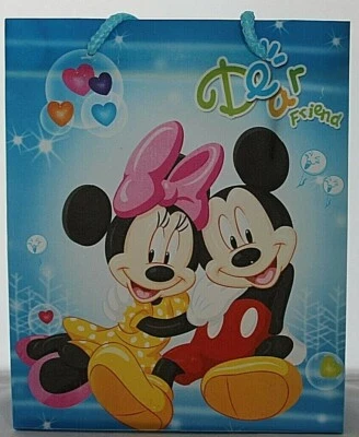 12 bolsas reutilizables para regalos/fiestas de Mickey & Minnie Mouse con asas de cable Foto 1 de 3