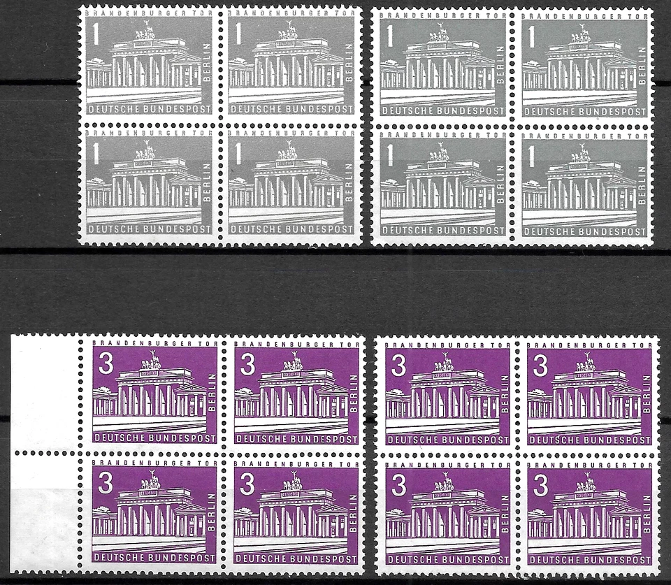 GERMANY (BERLIN) - 1957 MNH "BERLIN Brandenburger TOR" Block Of 4's !!! - Image 1 of 1