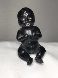 Bambola vintage afroamericana in celluloide di plastica nera ~ 1 7/8" - Foto 1 di 8