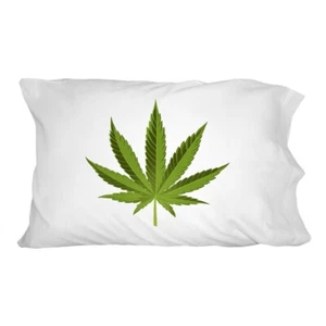 Marijuana Leaf Design Cannabis Pot Novedad Bedding Funda de almohada - Imagen 1 de 3