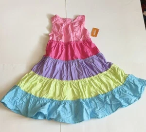 NWT Gymboree Girls 100% Cotton Multicolored Tiered Colorblock Sleeveless Dress 8 - Picture 1 of 10