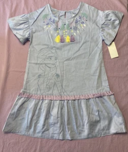 Disney Frozen Girls' Elsa Chambray Tunic Dress Light Blue - Picture 1 of 2