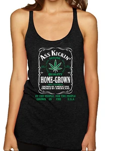Top sin mangas Ass Kickin"" de calidad genuina cultivada en casa hierba triple mezcla Racerback - Imagen 1 de 15