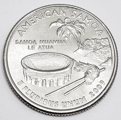 2009 D American Samoa Quarter AVE CIRCULATED **FREE SHIPPING** - Image 1 of 2