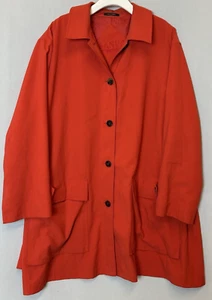 Sanyo Shokai Coat Jacket Womens Medium Red New York Buttons Collar Pockets - Picture 1 of 20