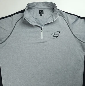 LARGE FootJoy Golf Quarter Zip Pullover Men Grey Black L/S Glendarin Hils - Picture 1 of 5