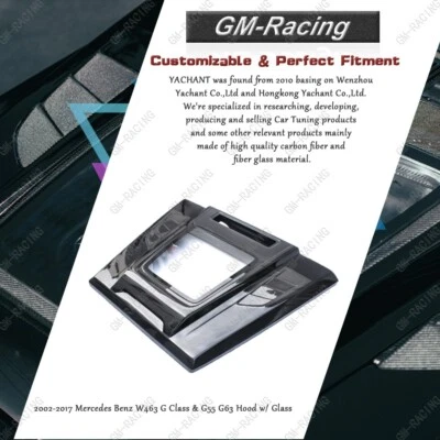 Capó de rendimiento iMP de carbono con vidrio para Mercedes Benz W463 Clase G 02-17 y G55 Foto 1 de 4