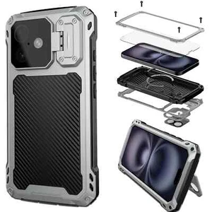 Magsafe Shockproof Metal Case For iPhone 15 Plus 14 16 Pro Max Heavy Duty Cover - Photo 1 sur 12