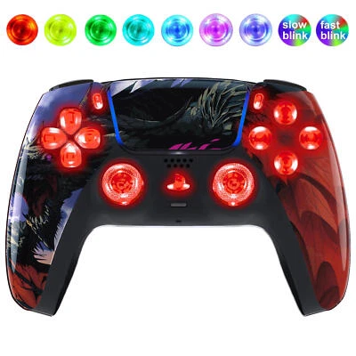 Dragon Roar Silent Modz LED Light-Up Buttons Wireless Custom Controller for PS5 - Image 1 of 2