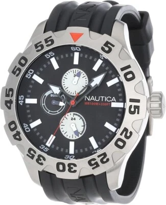 Nautica Men's N15564G BFD 100 Multifunction Stainless Steel Black Dial Watch - Image 1 of 2
