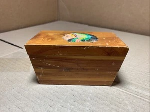 De colección Wisconsin Dells, WI Indio Jefe Cabeza Vestido Nativo Americano Madera Baratija Caja - Imagen 1 de 9