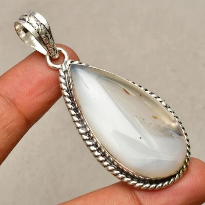 Ciondolo gioiello in argento sterling 925 fatto a mano con pietra preziosa ag... - Immagine 1 di 4