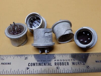 Strange 5 Pin Military Connectors (Plugs) Qty 5 NOS Solder Cups - Image 1 of 3