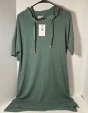 Cable & Gauge Hooded Dress Sage Green Size L Pockets Drawstring Brand New  Tags