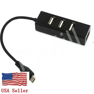Hub USB OTG Micro USB 4 Puertos USB Negro para Raspberry Pi Zero Stock EE. UU. - Imagen 1 de 4