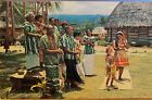 Hawaii Postcard SAMOANS Sing and Dance at Polynesian Culture Center Laie HI 1970