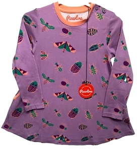 NWT Piccolina Bug Print Long Sleeve Purple A-Line Dress with Pockets, 5T - Picture 1 of 2