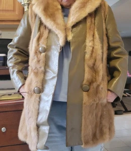 Chaqueta vintage de visón y cuero - Imagen 1 de 4