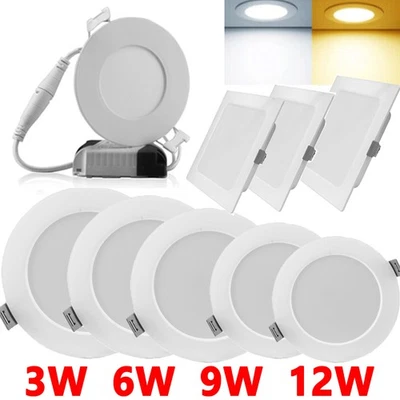 LED Panel Einbaustrahler 230V Einbauleuchte EinbauSpots flach slim Deckenleuchte - Bild 1 von 4