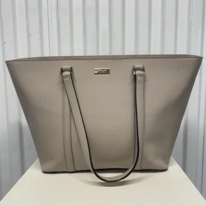 Kate Spade Dally Newberry Lane Taupe Pink Leather Large Tote Shoulder Bag - Picture 1 of 23