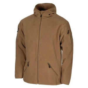 MFH Militärstil Taktische Fleece Jacke Mit Kapuze Outdoor Wandern Tan - Imagen 1 de 3