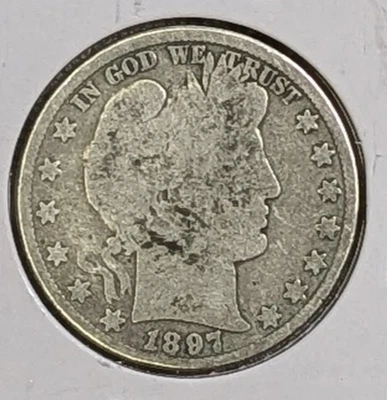 1897 Philadelphia Mint Barber Half Dollar 90% Silver - Image 1 of 2