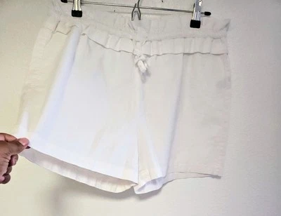 Pantalones cortos de lino blanco Saks Fifth Avenue para mujer talla Med Foto 1 de 4