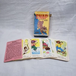 Gioco di carte a scatto vintage Whitman completo Tiger - Foto 1 di 5