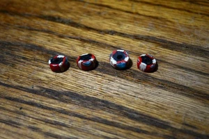 Four Antique Venetian Millefriori trade beads Red and White - Picture 1 of 14